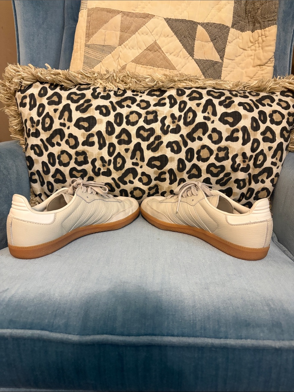 adidas Samba Sneakers in Off-White and Gum - Picture 6 of 8